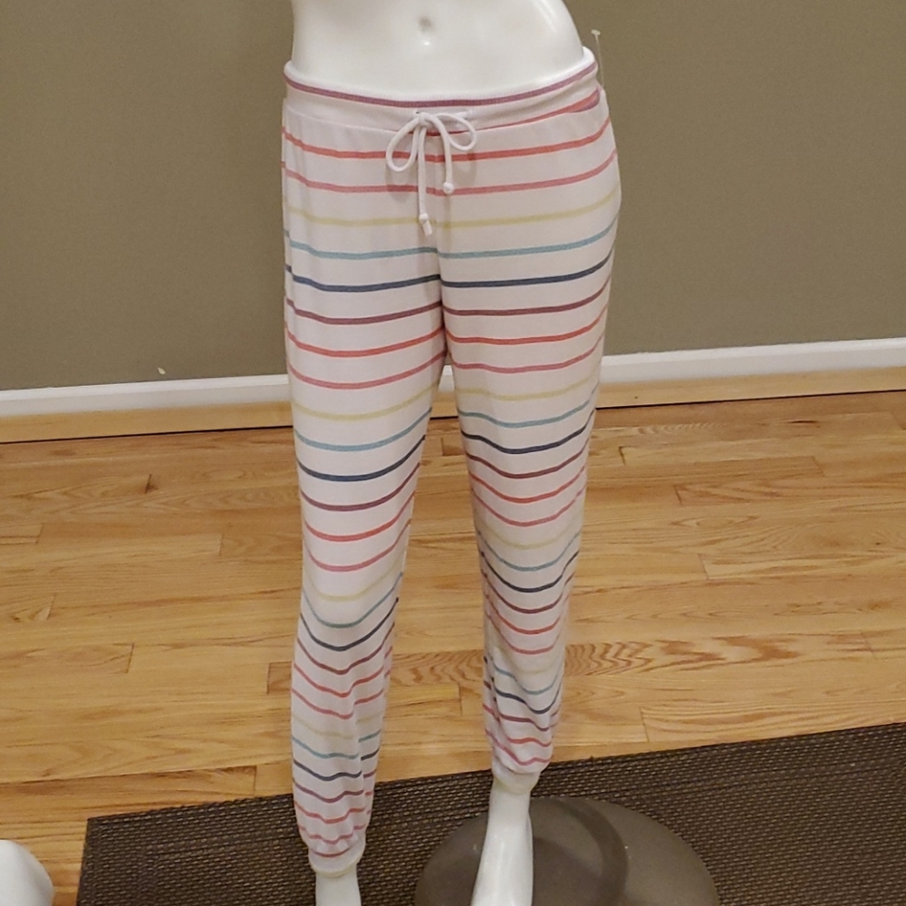 Chaser rainbow striped sweatpants